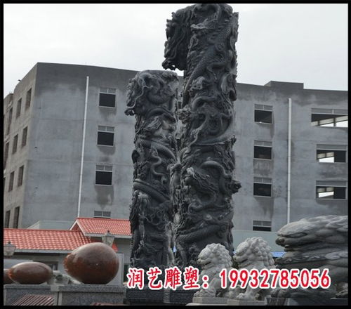 大型文化广场汉白玉石龙柱 达州青石雕塑龙柱厂 润艺雕塑